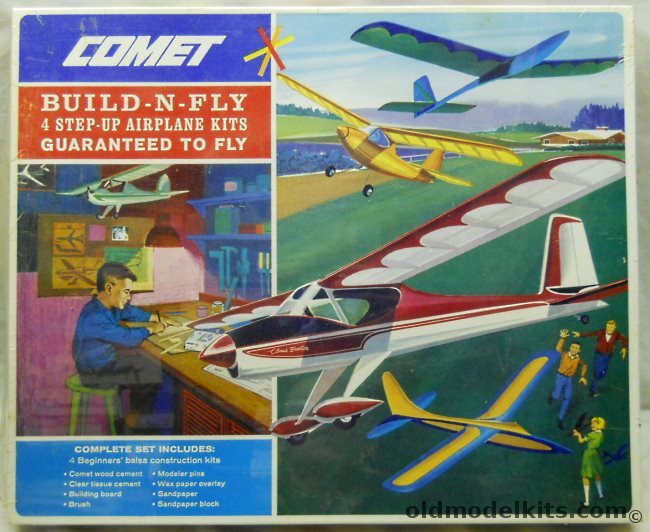 Comet Build-N-Fly Set Four Flying Model Kits and Equipement, 4002-400 plastic model kit